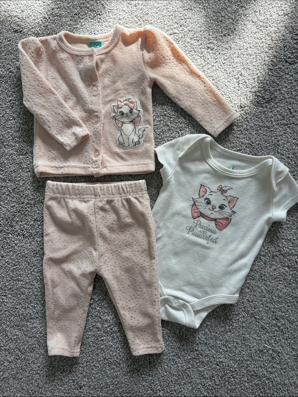 Disney Baby 3-Piece Marie Outfit - Pink & White